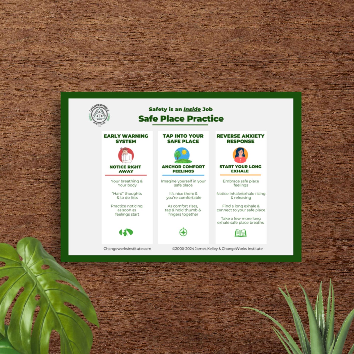 Safe Place Practice - Office Poster - Green Border - Large