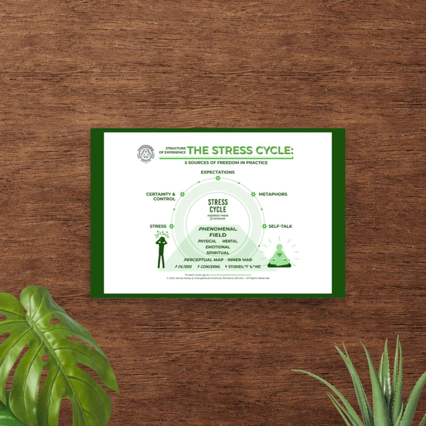 The Stress Cycle - Office Poster - Green Border