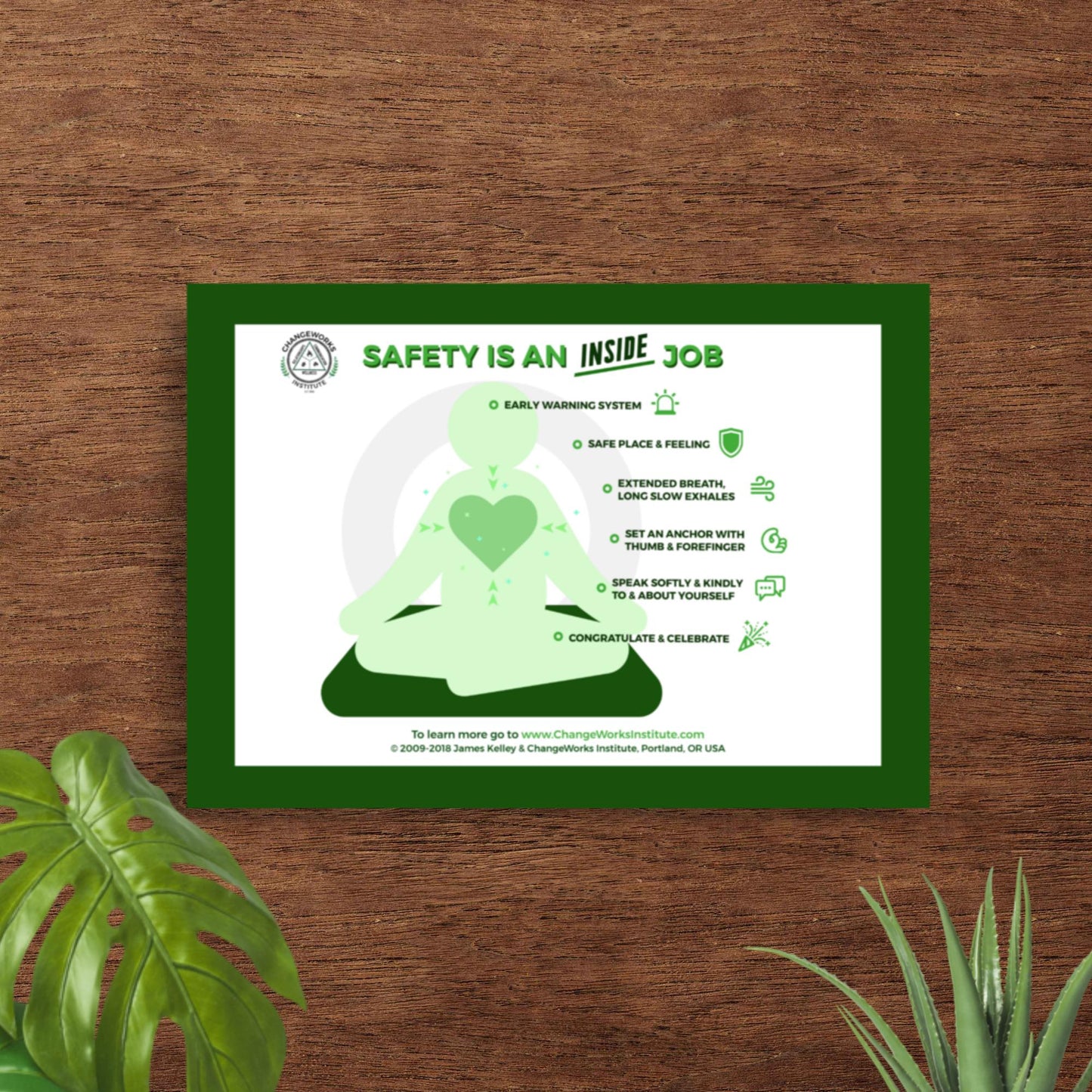 Safety Is an Inside Job - Office Poster - Green Border - Large